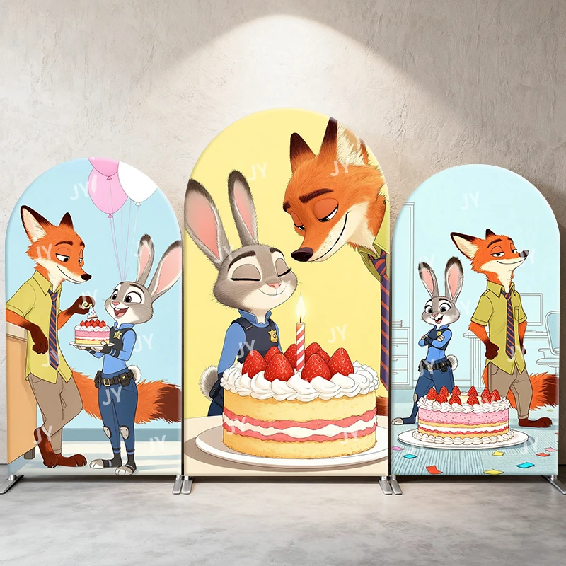 Zootopia Nick & Judy Arch Backdrop Cover Birthday Cake Balloon Scene for Kids Birthday and Baby Shower Party Photo Booth Decor
Zootopia Nick & Judy Arch Backdrop Cover Birthday Cake Balloon Scene for Kids Birthday and Baby Shower Party Photo Booth Decor