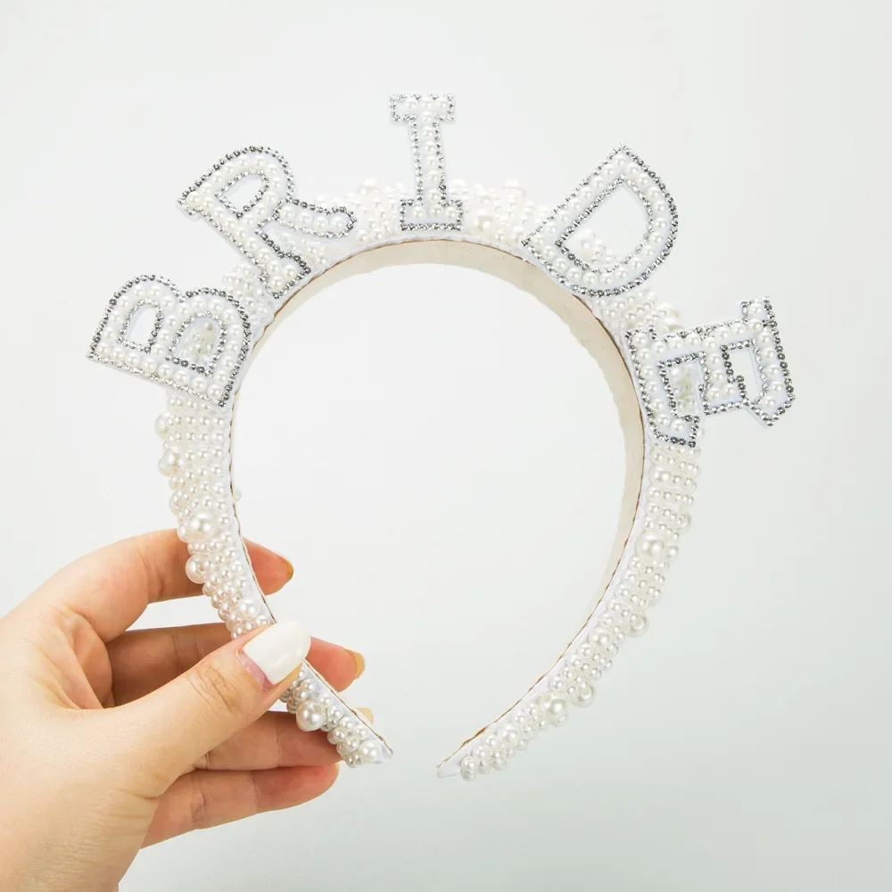 Elegant Faux Pearl Bride Letter Tiara Headband Sparkling Rhinestone Bridal Wedding Hairband Bachelorette Party Headwear
Elegant Faux Pearl Bride Letter Tiara Headband Sparkling Rhinestone Bridal Wedding Hairband Bachelorette Party Headwear