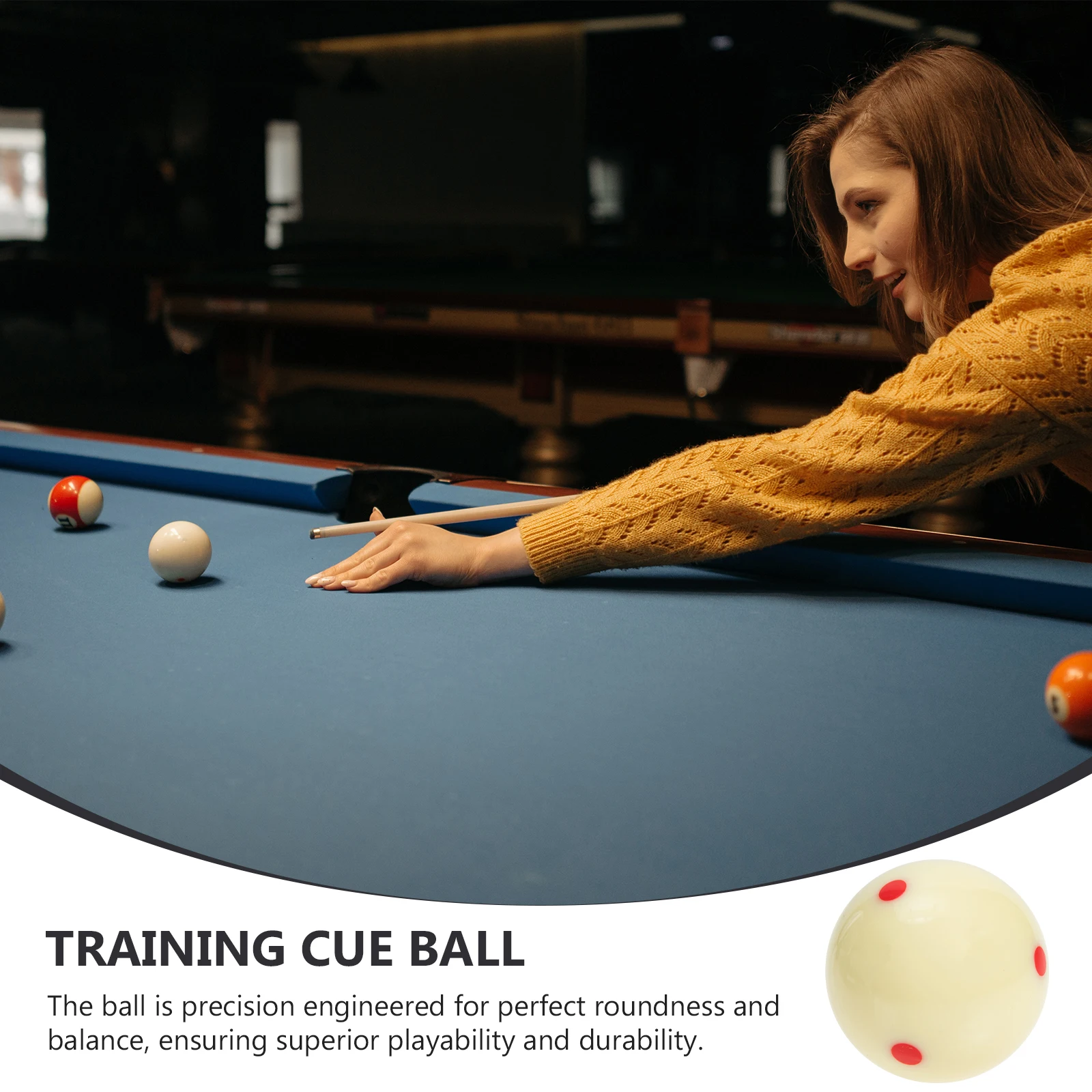Plain Billiard White Pool Training Ball 6 Dots Scratch Resistant Standard Size Room Sports Six Dots Professional Cue Ball
Plain Billiard White Pool Training Ball 6 Dots Scratch Resistant Standard Size Room Sports Six Dots Professional Cue Ball