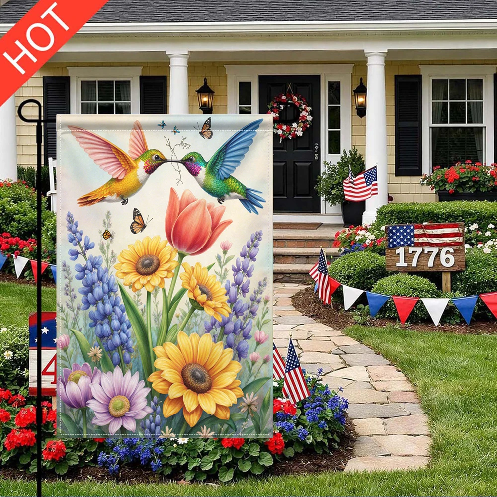 Hummingbird Garden Flag Double Sided Print No Pole Included Spring Floral Bird Outdoor Decor
Hummingbird Garden Flag Double Sided Print No Pole Included Spring Floral Bird Outdoor Decor