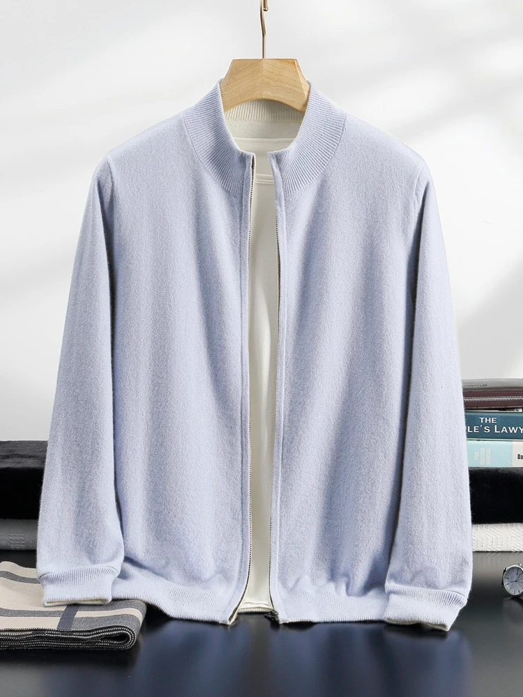 High Quality Men Fall Winter Thick Cashmere Cardigan Mock Neck Zipper Sweater 100% Cashmere Knitwear Smart Casual Warm Clothing
High Quality Men Fall Winter Thick Cashmere Cardigan Mock Neck Zipper Sweater 100% Cashmere Knitwear Smart Casual Warm Clothing