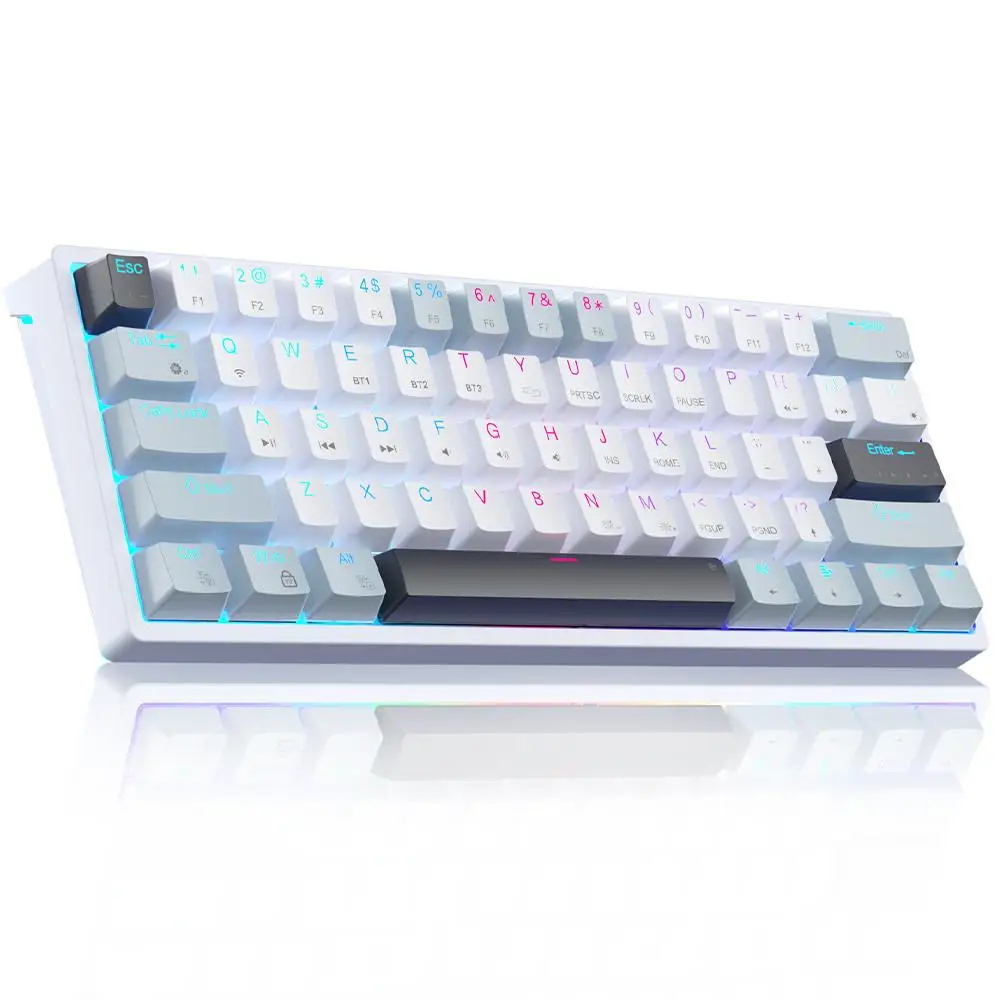 Tri-mode RGB 61 Keys Wireless Mechanical Keyboard, Type: Red Axis
Tri-mode RGB 61 Keys Wireless Mechanical Keyboard, Type: Red Axis
