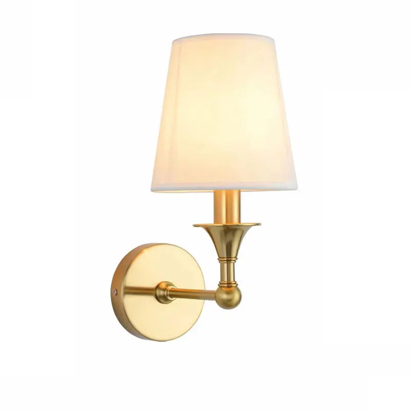 European All Copper Fabric Wall Lamp Modern Simple Living Room Wall Sconce Bedroom Bedside Aisle Stairs Wall Light
European All Copper Fabric Wall Lamp Modern Simple Living Room Wall Sconce Bedroom Bedside Aisle Stairs Wall Light