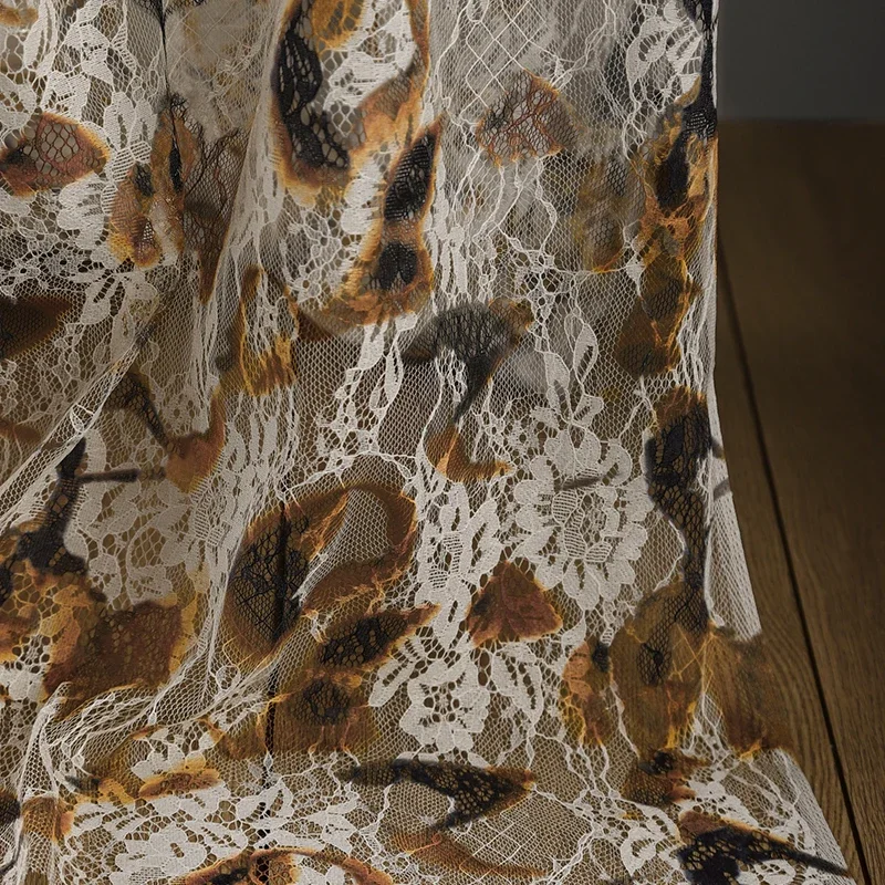French Lace Fabric Fragmented Feeling Burnt out Old Lace Hollowed out Mesh Fabric Artistic Tie Dye Dress Clothing DIY Sewing
French Lace Fabric Fragmented Feeling Burnt out Old Lace Hollowed out Mesh Fabric Artistic Tie Dye Dress Clothing DIY Sewing