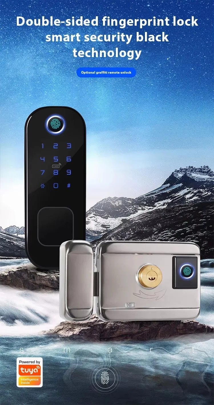 WiFi Double-Sided Fingerprint Electronic Rim Lock for Aluminum Gate Door
WiFi Double-Sided Fingerprint Electronic Rim Lock for Aluminum Gate Door