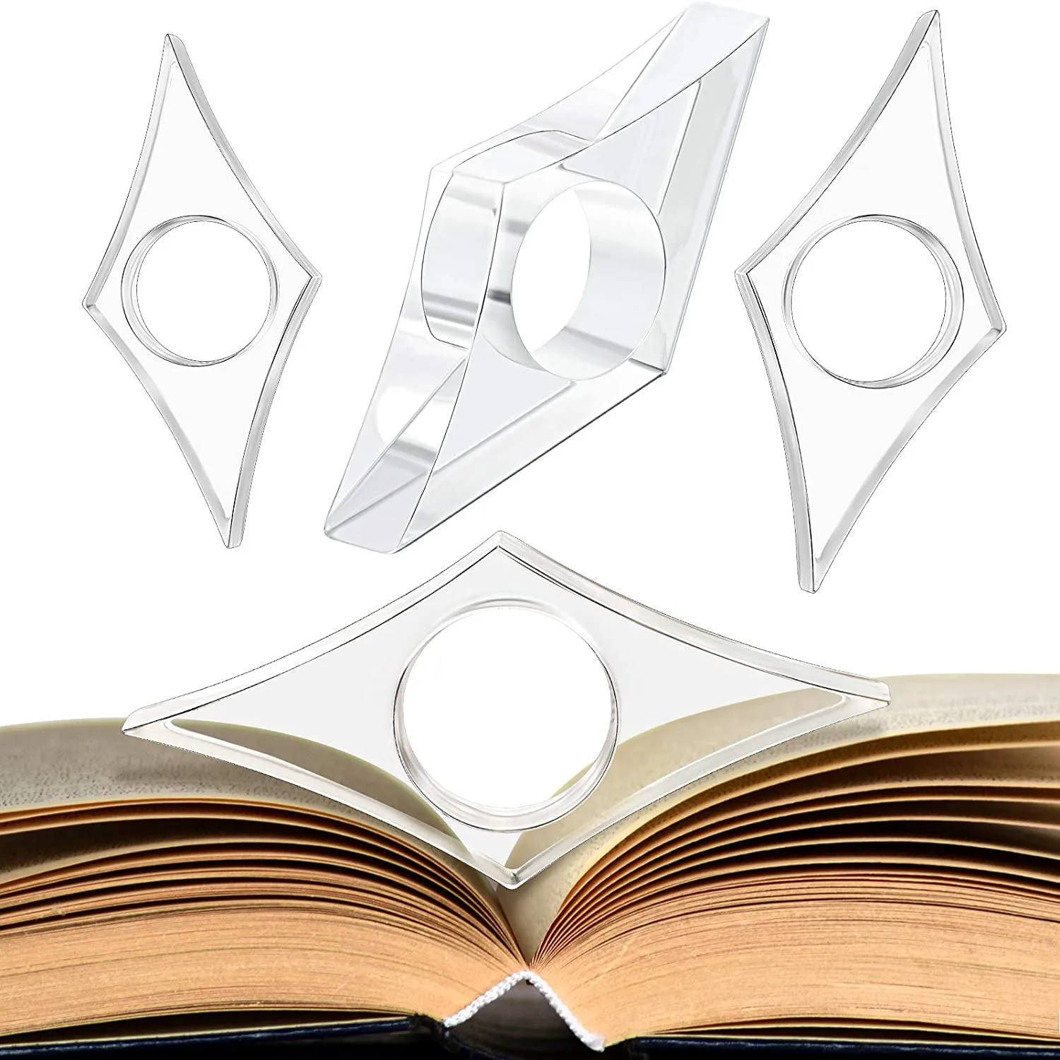 1pc Acrylic Transparent Reading Page Accessories Ring Thumb Book Support Book Clip Bookmark Book Expander Student Reading Tool
1pc Acrylic Transparent Reading Page Accessories Ring Thumb Book Support Book Clip Bookmark Book Expander Student Reading Tool