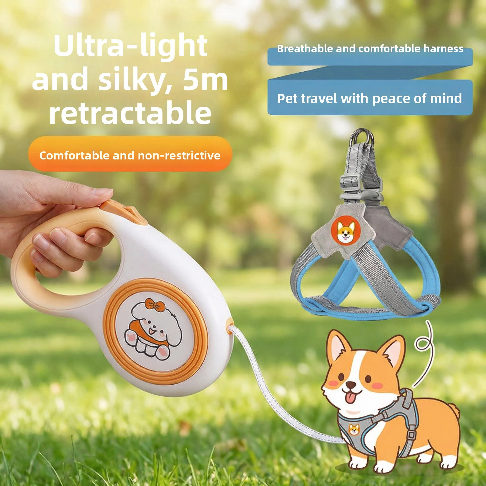 Automatic Retractable Leash Dog Walking Harness Multi-Functional Outdoor Breathable Bite-Resistant Escape-Proof Dog Leash
Automatic Retractable Leash Dog Walking Harness Multi-Functional Outdoor Breathable Bite-Resistant Escape-Proof Dog Leash