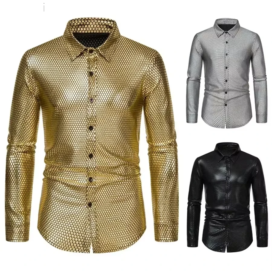New Men's 70s Disco Shirts Solid Slim Long Sleeve Single Breasted Shirts Party Prom Stage Nightclub Party Clothing for Men
New Men's 70s Disco Shirts Solid Slim Long Sleeve Single Breasted Shirts Party Prom Stage Nightclub Party Clothing for Men