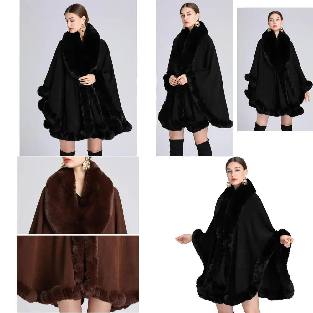 Women's Evening Poncho Shawls with Faux Fur Collar and Pashmina Wrap
Women's Evening Poncho Shawls with Faux Fur Collar and Pashmina Wrap