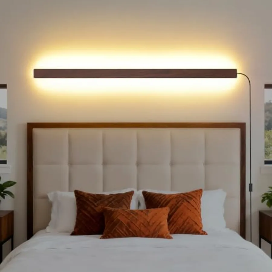 Farmhouse Plug in Long Wall Sconce 39.3" Faux Finish LED Wall Lights 20W Warm 3000K Acrylic Indoor Wall lamp with 59" Plug Cabl
Farmhouse Plug in Long Wall Sconce 39.3" Faux Finish LED Wall Lights 20W Warm 3000K Acrylic Indoor Wall lamp with 59" Plug Cabl