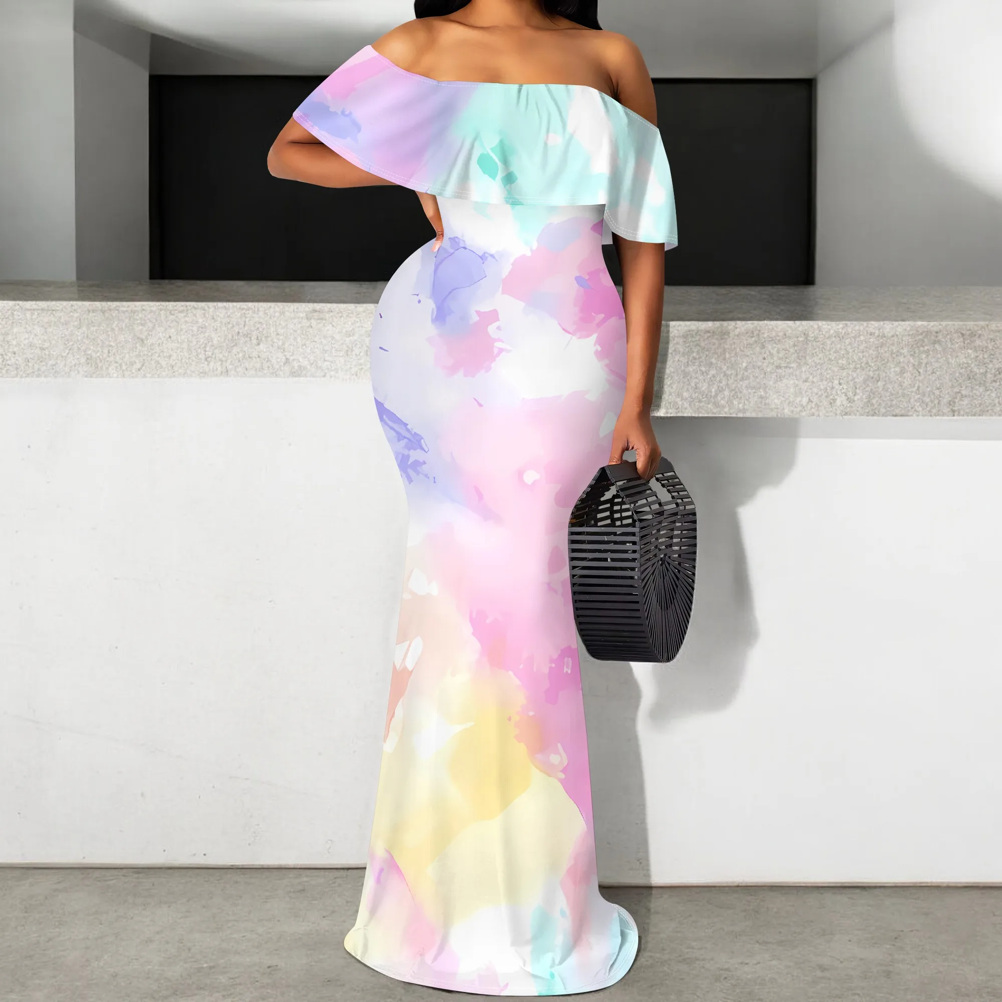 Plus Size Off Shoulder Feather Print Maxi Dress Summer Holiday Party Elegant Bodycon Long Dress
Plus Size Off Shoulder Feather Print Maxi Dress Summer Holiday Party Elegant Bodycon Long Dress
