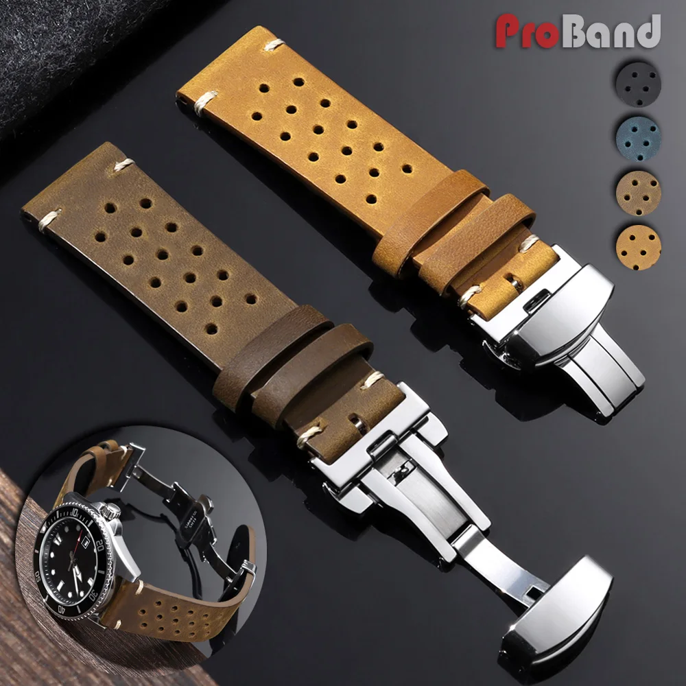 Universal Cowhide Watch Band Butterfly Buckle Vintage Straps for Men Women Breathable Bracelet 18/19/20/21/22/24mm Wristband
Universal Cowhide Watch Band Butterfly Buckle Vintage Straps for Men Women Breathable Bracelet 18/19/20/21/22/24mm Wristband
