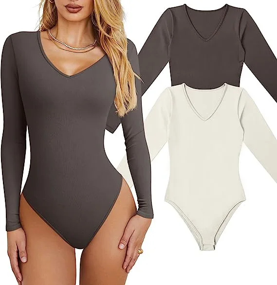 Women's Sexy Scoop Neck Bodysuit Long Sleeve Cotton Shapewear Jumpsuit Tops Bodycon Rompers One Piece Plus Size E5639
Women's Sexy Scoop Neck Bodysuit Long Sleeve Cotton Shapewear Jumpsuit Tops Bodycon Rompers One Piece Plus Size E5639