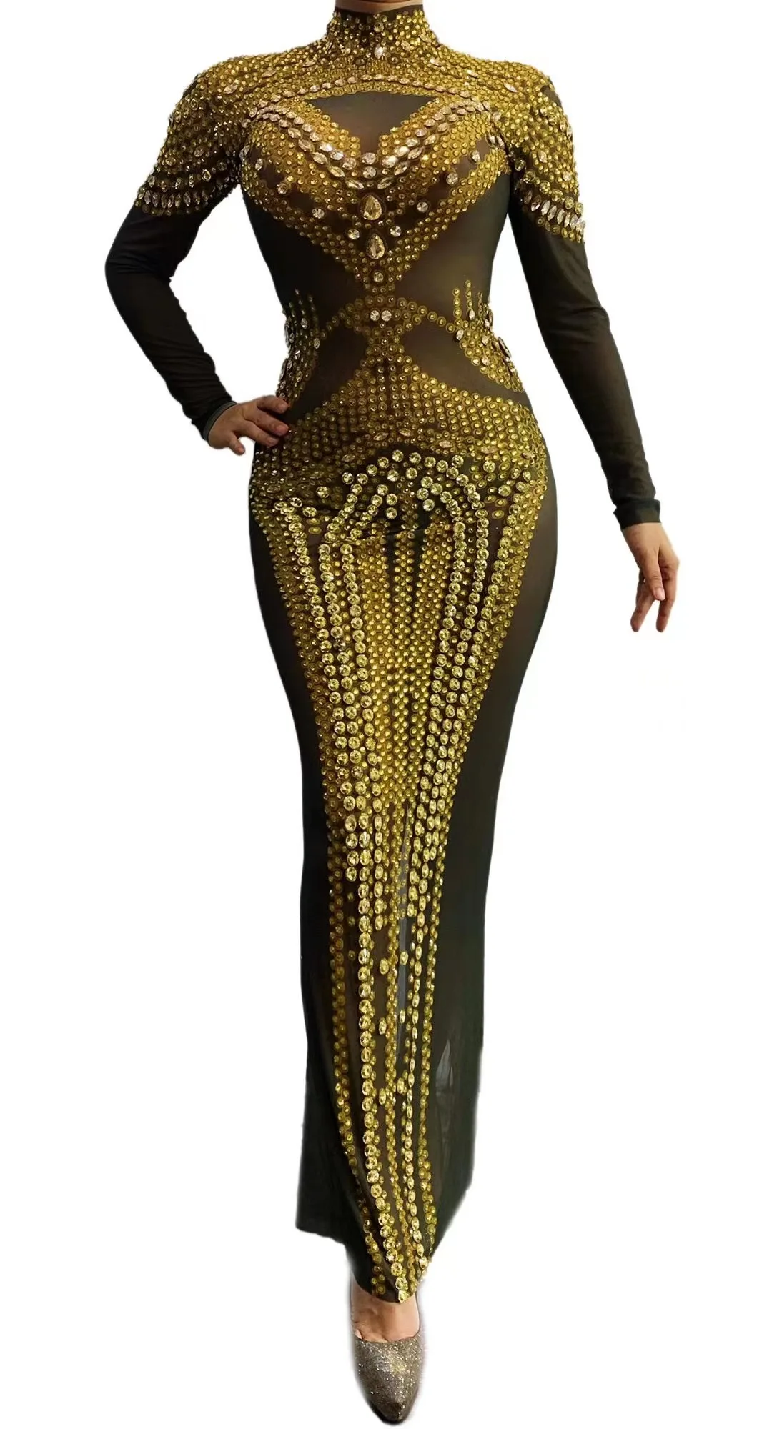 Performance attire Blackberry long dress, mesh, glitter diamond, bodysuit, tight fitting, transparent singer nightclub gogo
Performance attire Blackberry long dress, mesh, glitter diamond, bodysuit, tight fitting, transparent singer nightclub gogo