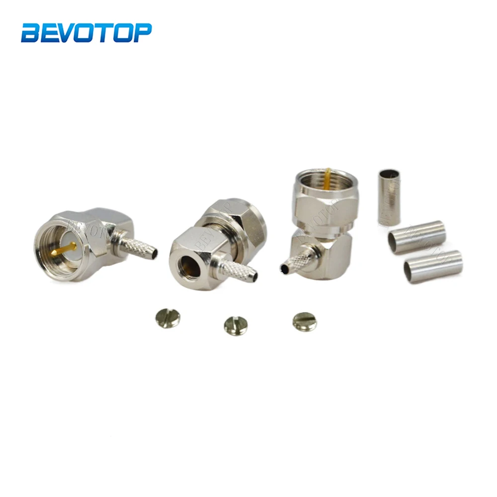 2Pcs/Lot F Male Plug 90 Degree Connector Crimp for RG174 RG316 RF Cable Gold Plated Brass
2Pcs/Lot F Male Plug 90 Degree Connector Crimp for RG174 RG316 RF Cable Gold Plated Brass