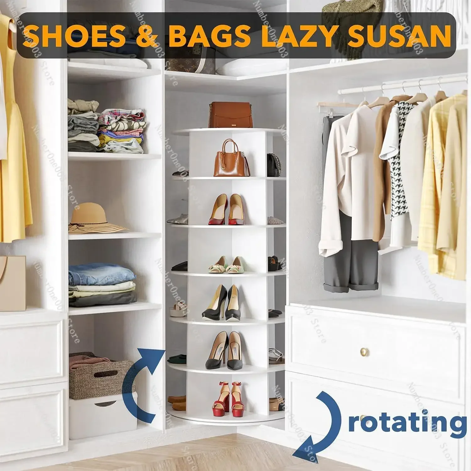 Rotary Multi-layer Shoe Rack, Bag Display Rack, Children's Picture Book Display Rack, Nano-turn
Rotary Multi-layer Shoe Rack, Bag Display Rack, Children's Picture Book Display Rack, Nano-turn