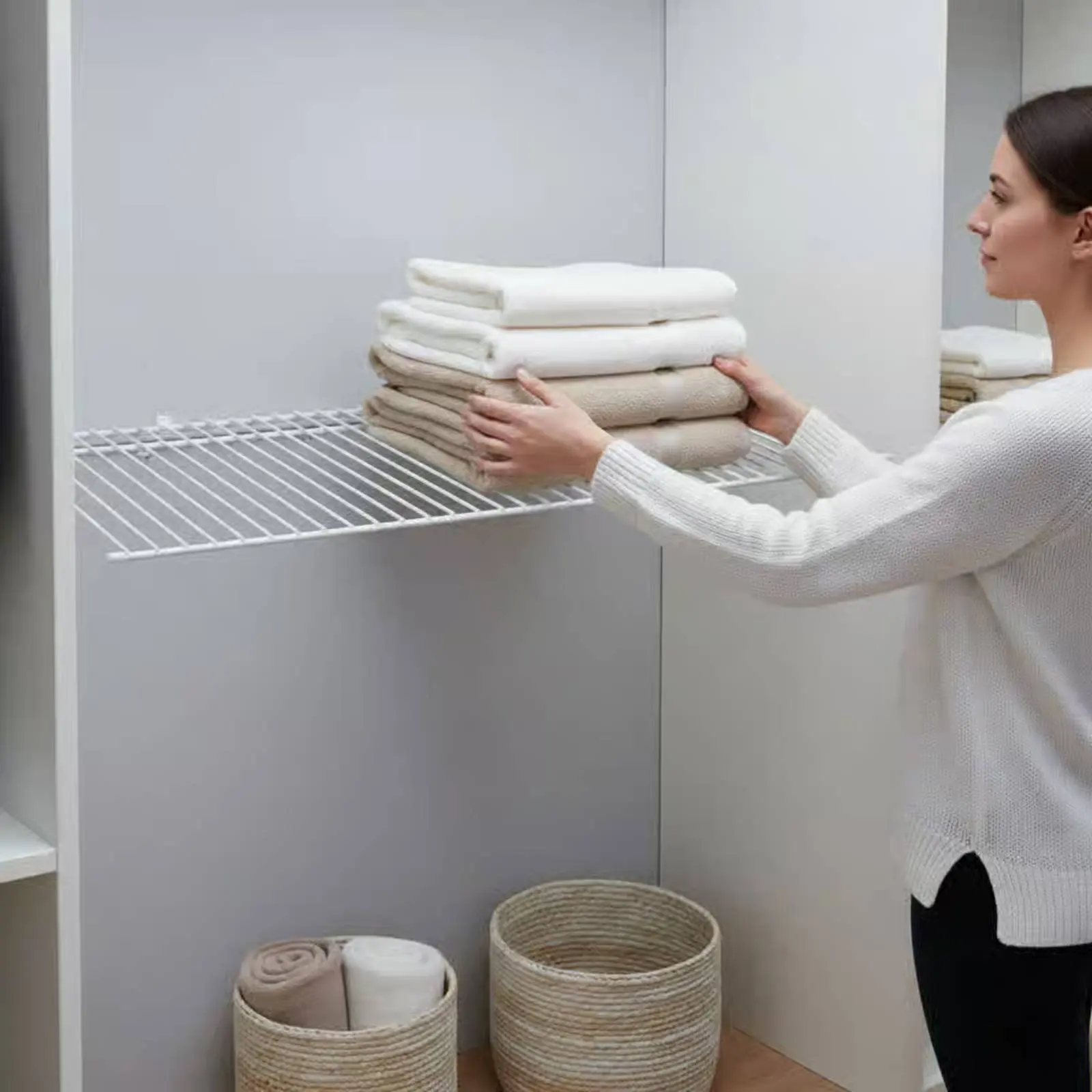 RV Wardrobe Divider Easy to Organize Metal Grid Divider Panel Rack Separator 75 Kg Load Capacity Storage Hardware for Warehouse
RV Wardrobe Divider Easy to Organize Metal Grid Divider Panel Rack Separator 75 Kg Load Capacity Storage Hardware for Warehouse