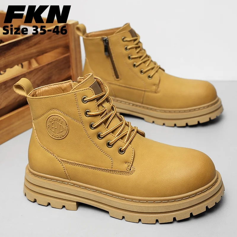New autumn and winter men's boots rain boots high-top fashion side zipper motorcycle boots men's outdoor warm booties lacing 46
New autumn and winter men's boots rain boots high-top fashion side zipper motorcycle boots men's outdoor warm booties lacing 46