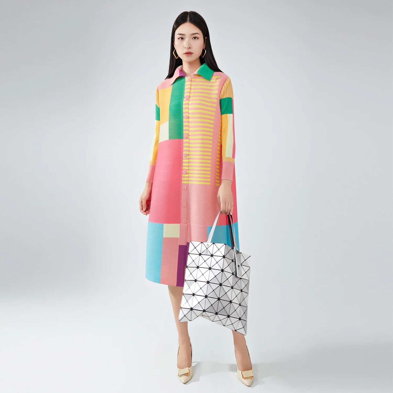 High Quality Women's Casual Dress Color Block Single Breasted Free Size Pleated Stretch Plus Size Miyake Pleated Dress
High Quality Women's Casual Dress Color Block Single Breasted Free Size Pleated Stretch Plus Size Miyake Pleated Dress