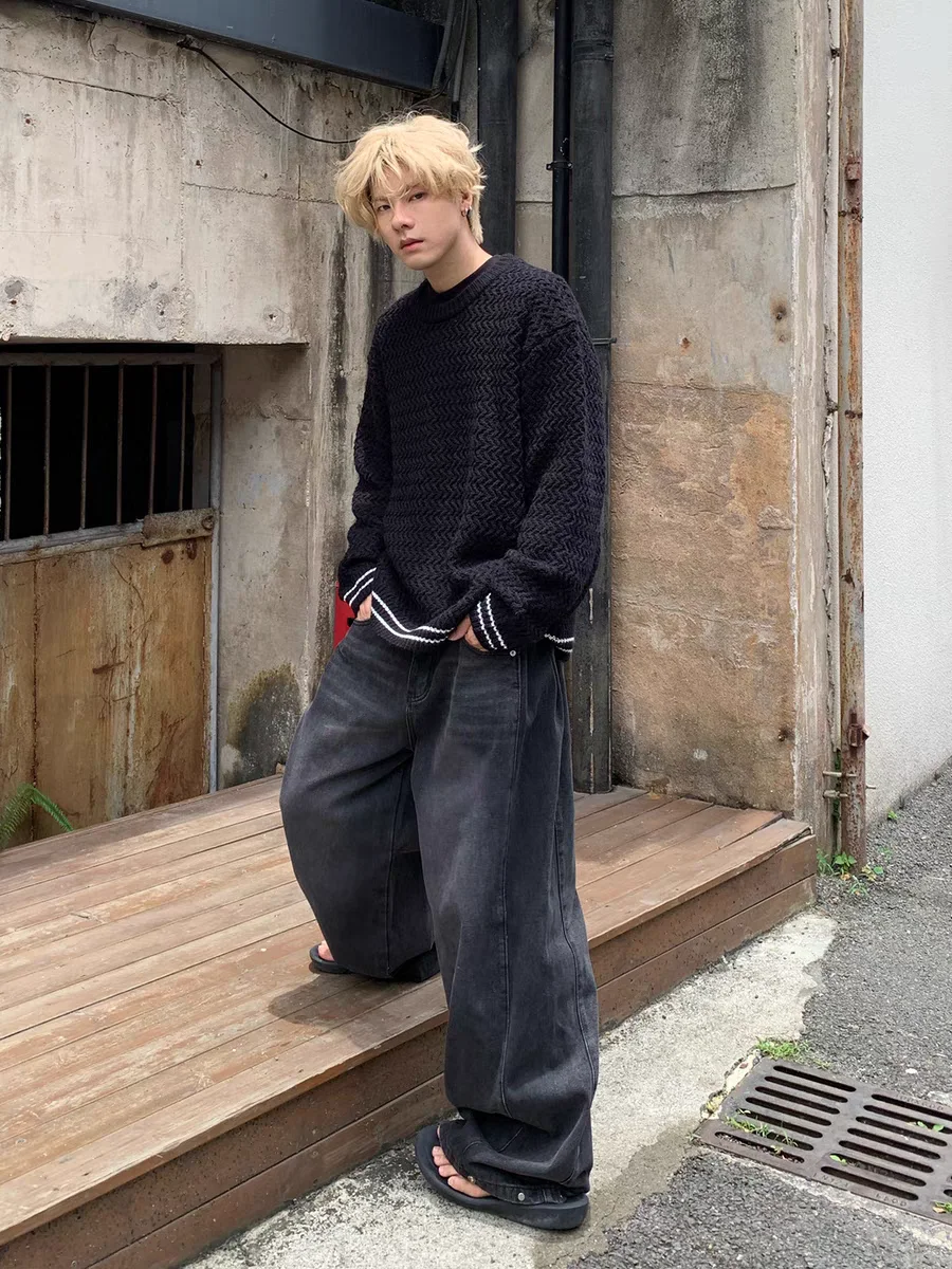 American Retro Color round Ne Knitted Sweater ex Autumn Winter New Loose Casual Lazy Sweater Youth Vitali Sle 
American Retro Color round Ne Knitted Sweater ex Autumn Winter New Loose Casual Lazy Sweater Youth Vitali Sle