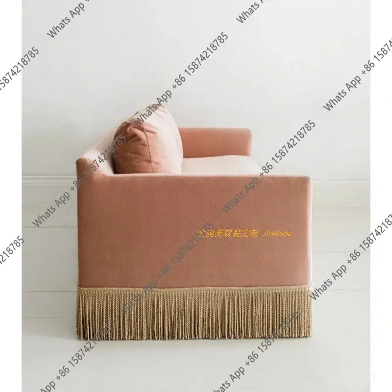 Ds French Retro Lotus Root Pink Fringed Small Apartment Designer American Personalized Creative Double Three Velvet Simple Sofa
Ds French Retro Lotus Root Pink Fringed Small Apartment Designer American Personalized Creative Double Three Velvet Simple Sofa