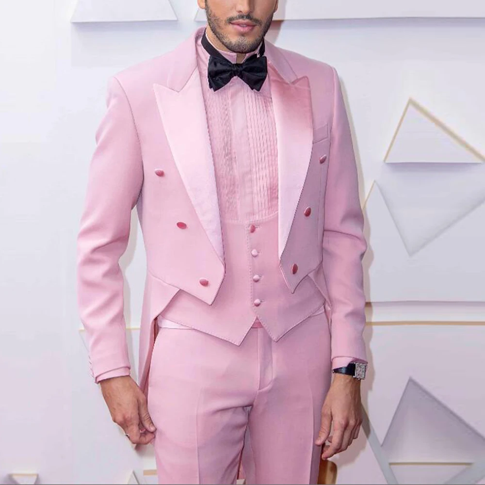 Pink Wedding Tuxedo For Men Slim Fit 3 Piece Pants Suits Set Party Peaked Lapel Blazer Custom Made Terno Masculino Completo 2024
Pink Wedding Tuxedo For Men Slim Fit 3 Piece Pants Suits Set Party Peaked Lapel Blazer Custom Made Terno Masculino Completo 2024