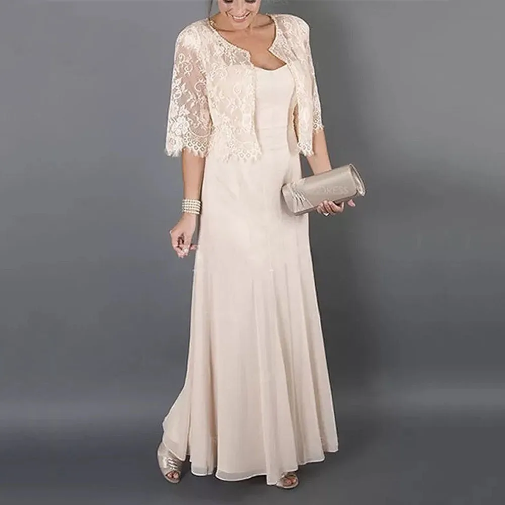 Elegant 2 Pieces Mother of the Bride Dresses With Lace Jacket Ruffle Chiffon Mother Evening Dress Plus Size Wedding Party
Elegant 2 Pieces Mother of the Bride Dresses With Lace Jacket Ruffle Chiffon Mother Evening Dress Plus Size Wedding Party
