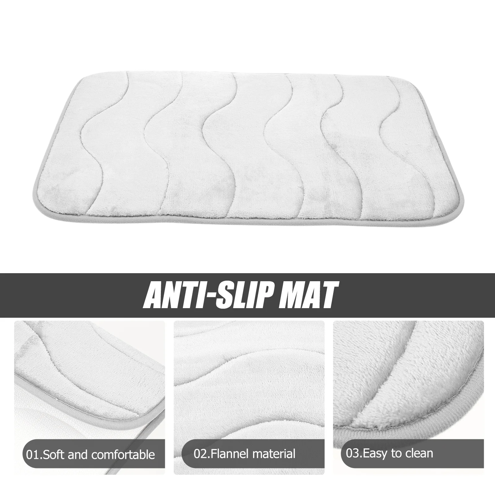 Bathroom Anti-Skid Mat Absorbent Decorative Pad Slip-Proof Floor Rug Comfortable Foot Mat Easy Wash Long-Lasting 
Bathroom Anti-Skid Mat Absorbent Decorative Pad Slip-Proof Floor Rug Comfortable Foot Mat Easy Wash Long-Lasting