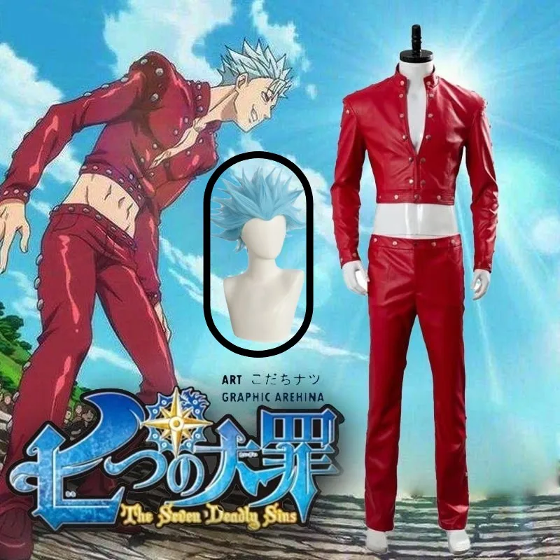 Anime The Seven Deadly Sins: Wrath of The Gods Ban Cosplay Costume wig Fox's Sin of Greed Red PU Coat Uniform Man Halloween Suit
Anime The Seven Deadly Sins: Wrath of The Gods Ban Cosplay Costume wig Fox's Sin of Greed Red PU Coat Uniform Man Halloween Suit