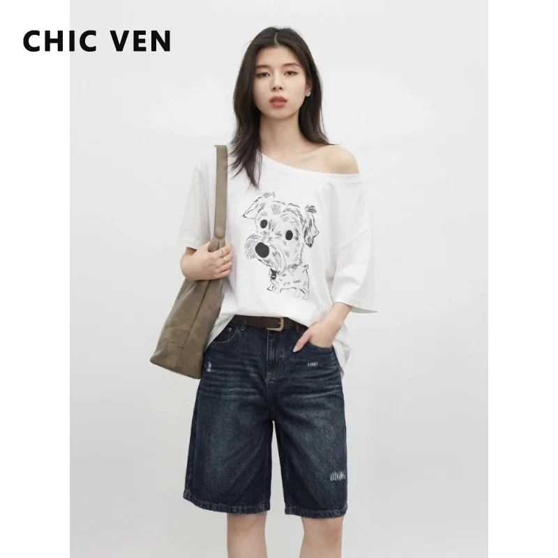 CHIC VEN Fashion Women T Shirts Loose Casual Slanted Shoulder Dog Printed Short Sleeve Tees Ladies Top Pullover Summer 2026
CHIC VEN Fashion Women T Shirts Loose Casual Slanted Shoulder Dog Printed Short Sleeve Tees Ladies Top Pullover Summer 2026