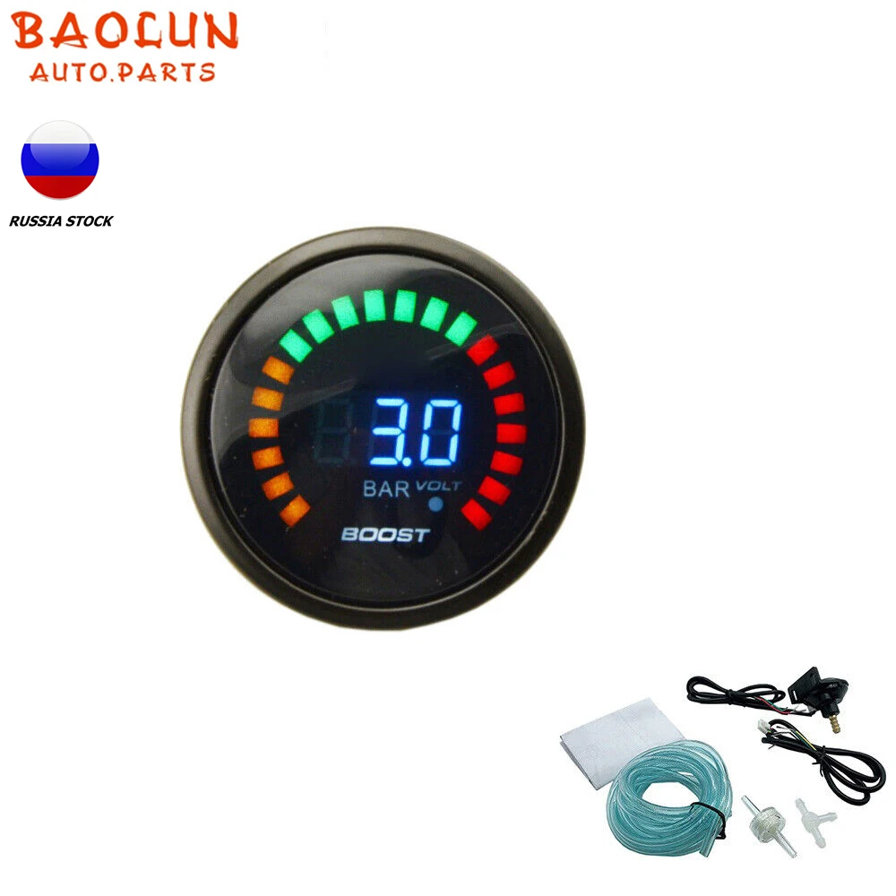 BAOLUN 2" 52mm Digital Turbo Boost -1-3 Bar Gauge Car Meter With Sensor Blue LED Tinted
BAOLUN 2" 52mm Digital Turbo Boost -1-3 Bar Gauge Car Meter With Sensor Blue LED Tinted
