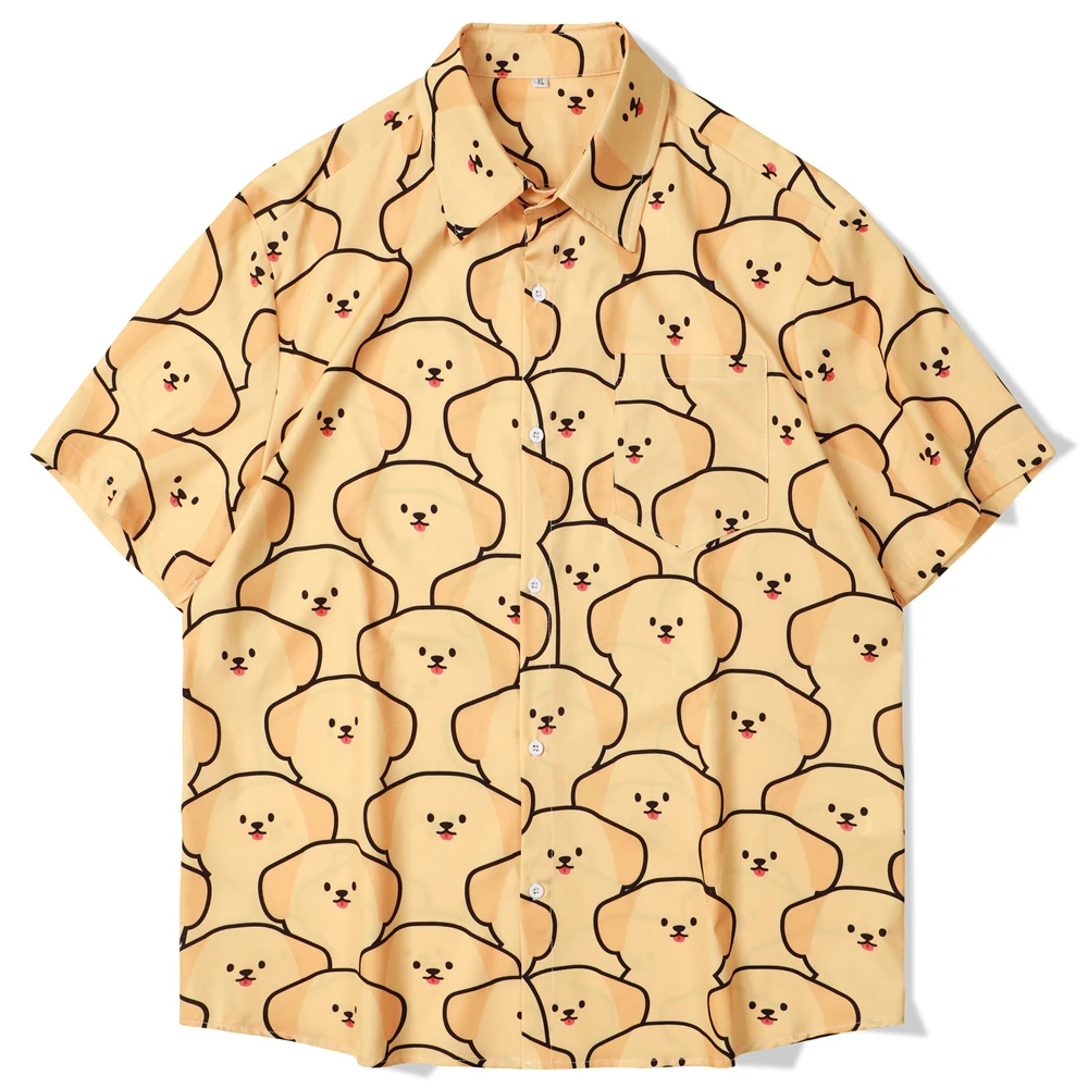 Men's Cute Dog Print Shirts Summer Casual Streetwear Short Sleeve Mens Hawaiian Button Shirt
Men's Cute Dog Print Shirts Summer Casual Streetwear Short Sleeve Mens Hawaiian Button Shirt