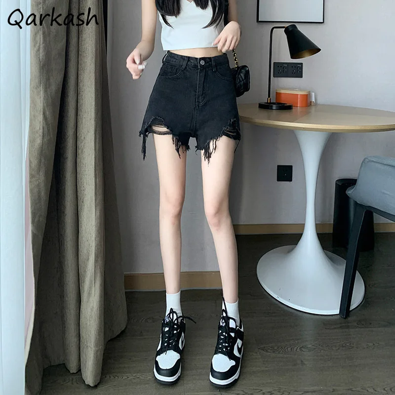 Black Shorts Women High Waist Ripped Fur-lined Wide Leg Summer Korean Style Hot Girls A-line Solid College Student Streetwear BF
Black Shorts Women High Waist Ripped Fur-lined Wide Leg Summer Korean Style Hot Girls A-line Solid College Student Streetwear BF