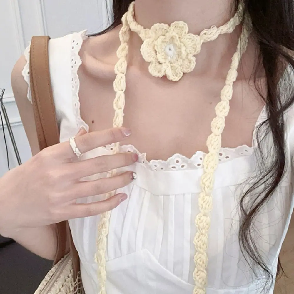 Korean Style Flower Knitted Scarf Wool Thin Rose Flower Shawl Elegant Dressing Decoration Long Narrow Scarves Spring Summer
Korean Style Flower Knitted Scarf Wool Thin Rose Flower Shawl Elegant Dressing Decoration Long Narrow Scarves Spring Summer