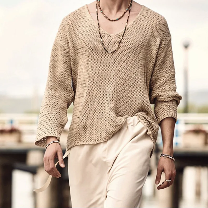 2026 Spring and Summer V-neck Sweater Men's Solid Color Long-sleeved Knitted Top New Sweater Men's
2026 Spring and Summer V-neck Sweater Men's Solid Color Long-sleeved Knitted Top New Sweater Men's