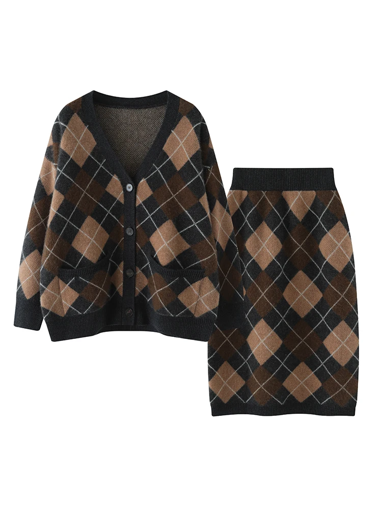 Fashion Autumn Winter Women Sweater Cashmere Cardigan Vest Thick Long Sleeve Loose 100% Cashmere Knitwear Skirt Clothing Top
Fashion Autumn Winter Women Sweater Cashmere Cardigan Vest Thick Long Sleeve Loose 100% Cashmere Knitwear Skirt Clothing Top