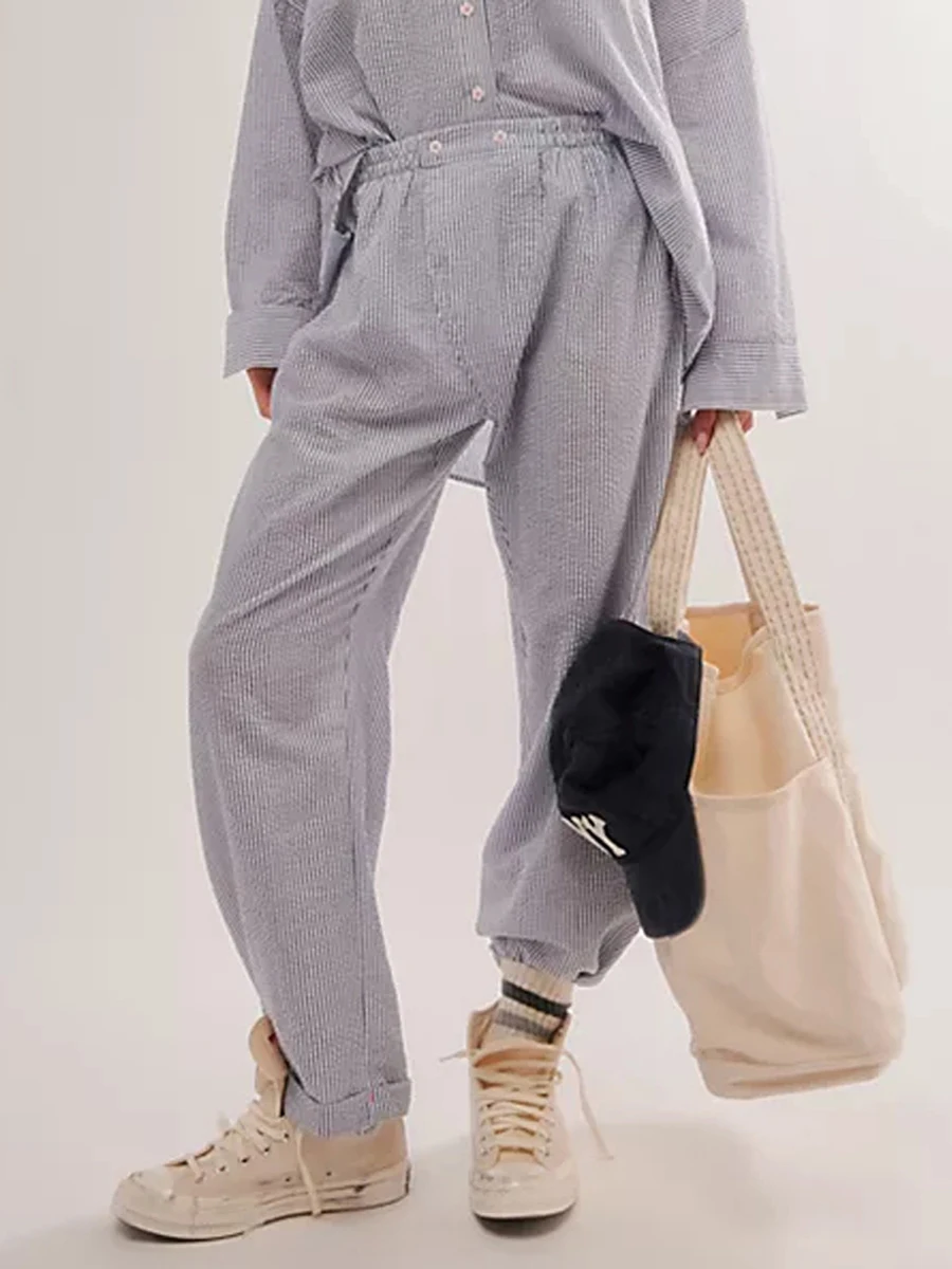 Women Fashion Stripe Pants High Elastic Waist Trousers Spring Summer Casual Sweatpants Bottoms
Women Fashion Stripe Pants High Elastic Waist Trousers Spring Summer Casual Sweatpants Bottoms