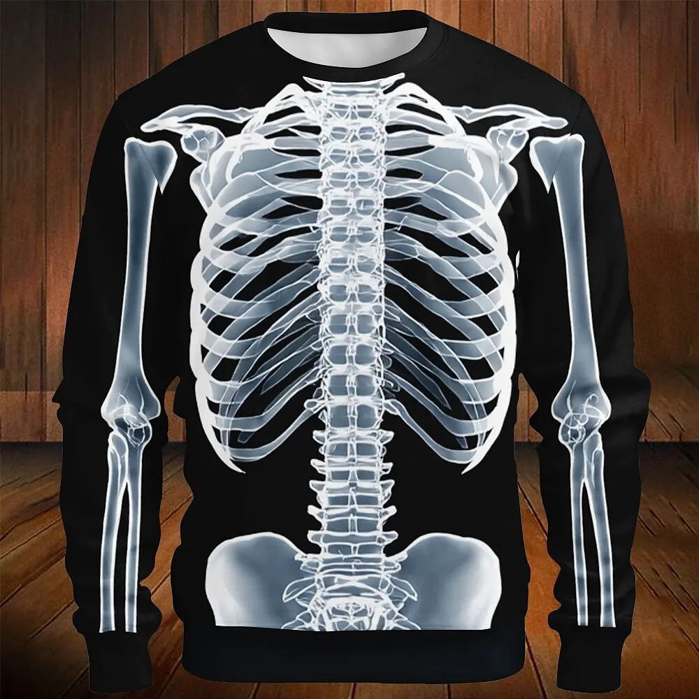 Funny Skull Print Men's Sweatshirt Halloween Theme Party Crew Neck Pullover Fashion Creative Design Loose Long Sleeve Unisex Top
Funny Skull Print Men's Sweatshirt Halloween Theme Party Crew Neck Pullover Fashion Creative Design Loose Long Sleeve Unisex Top