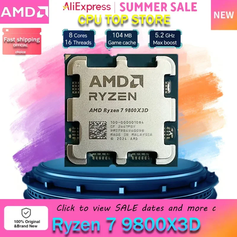 AMD Ryzen 7 9800X3D 8-Core 16-Thread 4.7GHz R7 9800X3D DDR5 Socket AM5 4NM L3=96M Processor 120W No Fan
AMD Ryzen 7 9800X3D 8-Core 16-Thread 4.7GHz R7 9800X3D DDR5 Socket AM5 4NM L3=96M Processor 120W No Fan