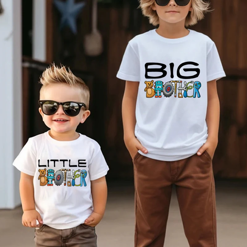 Cartoon Children Boy Clothes Big Brother Little Brother Graphic Shirt Summer Kids T Shirt Siblings Matching T-Shirt
Cartoon Children Boy Clothes Big Brother Little Brother Graphic Shirt Summer Kids T Shirt Siblings Matching T-Shirt