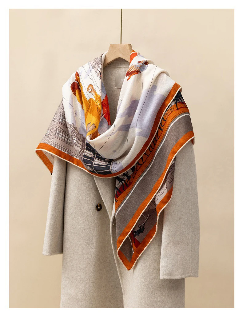 Luxury Designers Silk Wool Scarf 135CM Large Warm Shawls Women Winter Square Bandanas Mother Gift Herms Rolled Edges Shawls
Luxury Designers Silk Wool Scarf 135CM Large Warm Shawls Women Winter Square Bandanas Mother Gift Herms Rolled Edges Shawls