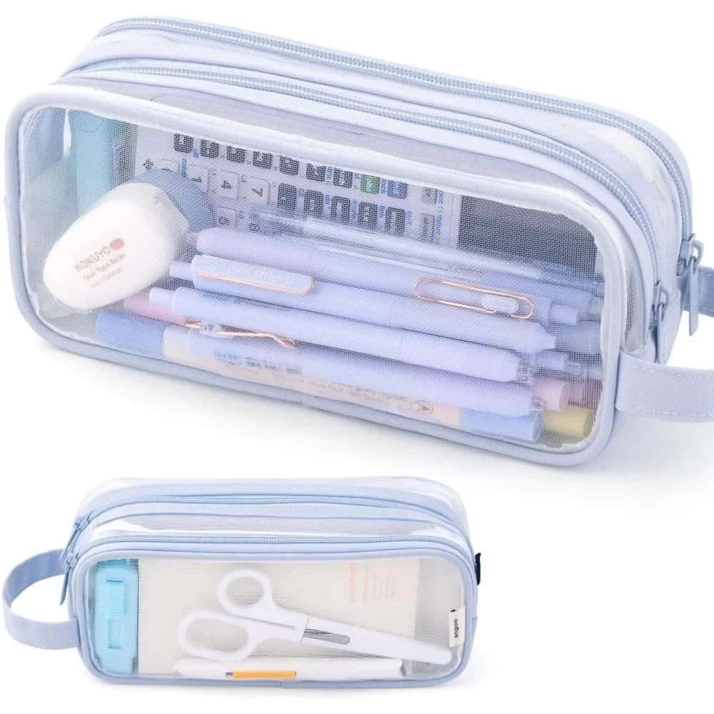 Large Mesh Pencil Case Double Layer Transparent Pencil Pouch, Handheld Multifunctional Cosmetic Bag, Suitable for School Office
Large Mesh Pencil Case Double Layer Transparent Pencil Pouch, Handheld Multifunctional Cosmetic Bag, Suitable for School Office