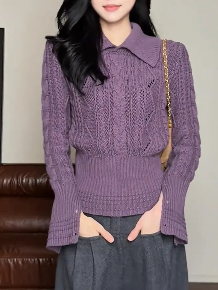 Корейский элитный ажурный трикотажный топ с воротником для женщин, модный, универсальный, стройнящий, больших размеров, осенняя новинка
Корейский элитный ажурный трикотажный топ с воротником для женщин, модный, универсальный, стройнящий, больших размеров, осенняя новинка