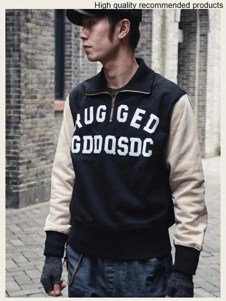 American GDDQSDC heavyweight half-zipper sweatshirt retro plus velvet pullover contrast color embroidery men and women
American GDDQSDC heavyweight half-zipper sweatshirt retro plus velvet pullover contrast color embroidery men and women
