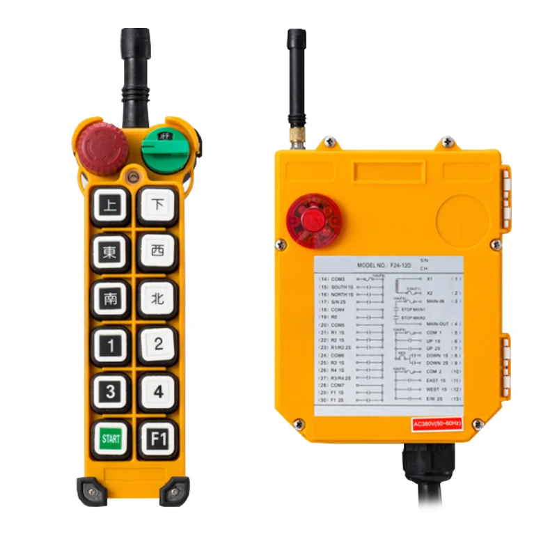 Hot Sale F24-12S AC 12 Button Single Speed 100m 433 Mhz Wireless Waterproof Industrial Remote Control For Construction Machinery
Hot Sale F24-12S AC 12 Button Single Speed 100m 433 Mhz Wireless Waterproof Industrial Remote Control For Construction Machinery