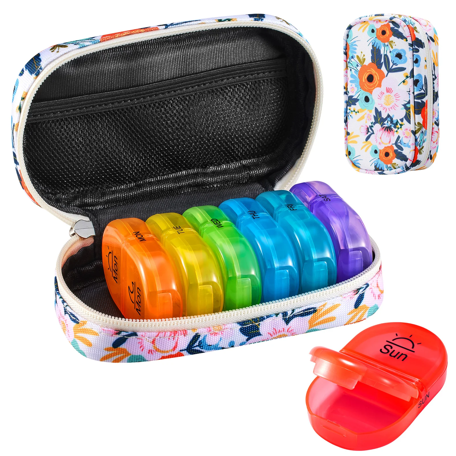 7-Day Pill Organizer Canvas w/ Zip Pouch - Rainbow Design | Portable Med Case for Vitamins & Supplements | Travel Essential
7-Day Pill Organizer Canvas w/ Zip Pouch - Rainbow Design | Portable Med Case for Vitamins & Supplements | Travel Essential