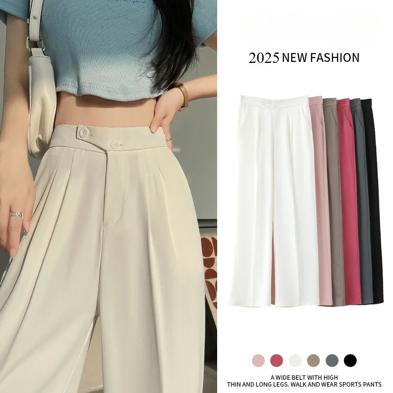 White Wide-leg Pants Women Spring Autumn Loose Casual Straight Suit Pants Full Length Button Solid Color Women's Trousers S121
White Wide-leg Pants Women Spring Autumn Loose Casual Straight Suit Pants Full Length Button Solid Color Women's Trousers S121
