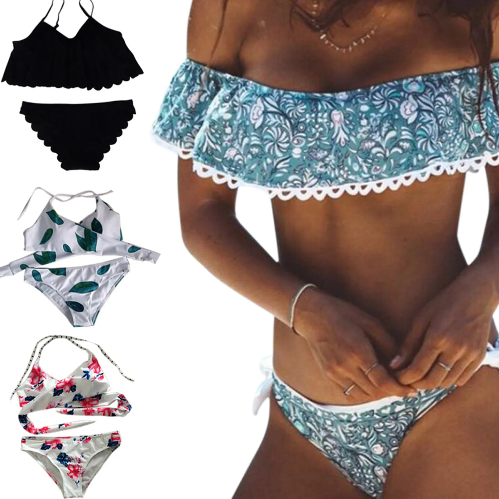 Women's Swimsuits Bikini Set Brazilian Style Off Shoulder Beach Swimwear Suit Suitable for Private Beach Pool Party
Women's Swimsuits Bikini Set Brazilian Style Off Shoulder Beach Swimwear Suit Suitable for Private Beach Pool Party