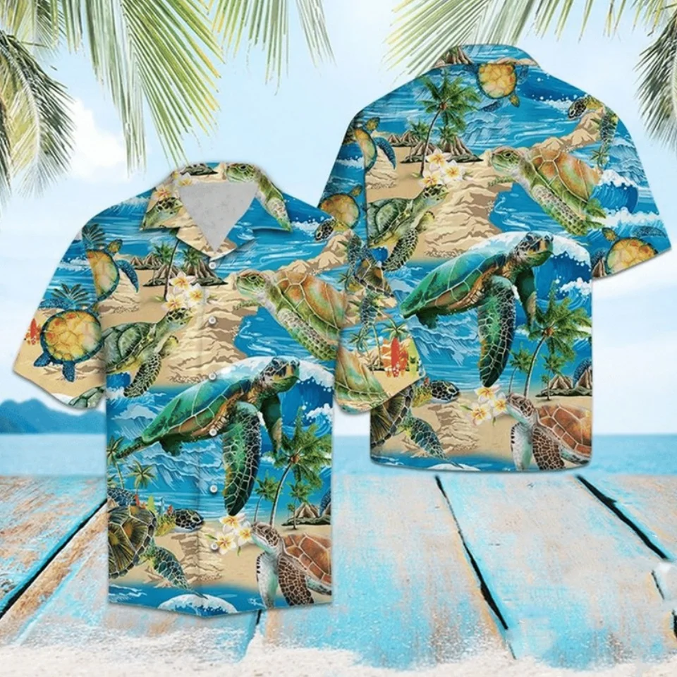 Summer New Men's Hawaiian Shirt 3D Print Sea Turtle Graphic Print Aloha Shirts Women Casual Oversized Short Sleeve Funny Blouse
Summer New Men's Hawaiian Shirt 3D Print Sea Turtle Graphic Print Aloha Shirts Women Casual Oversized Short Sleeve Funny Blouse