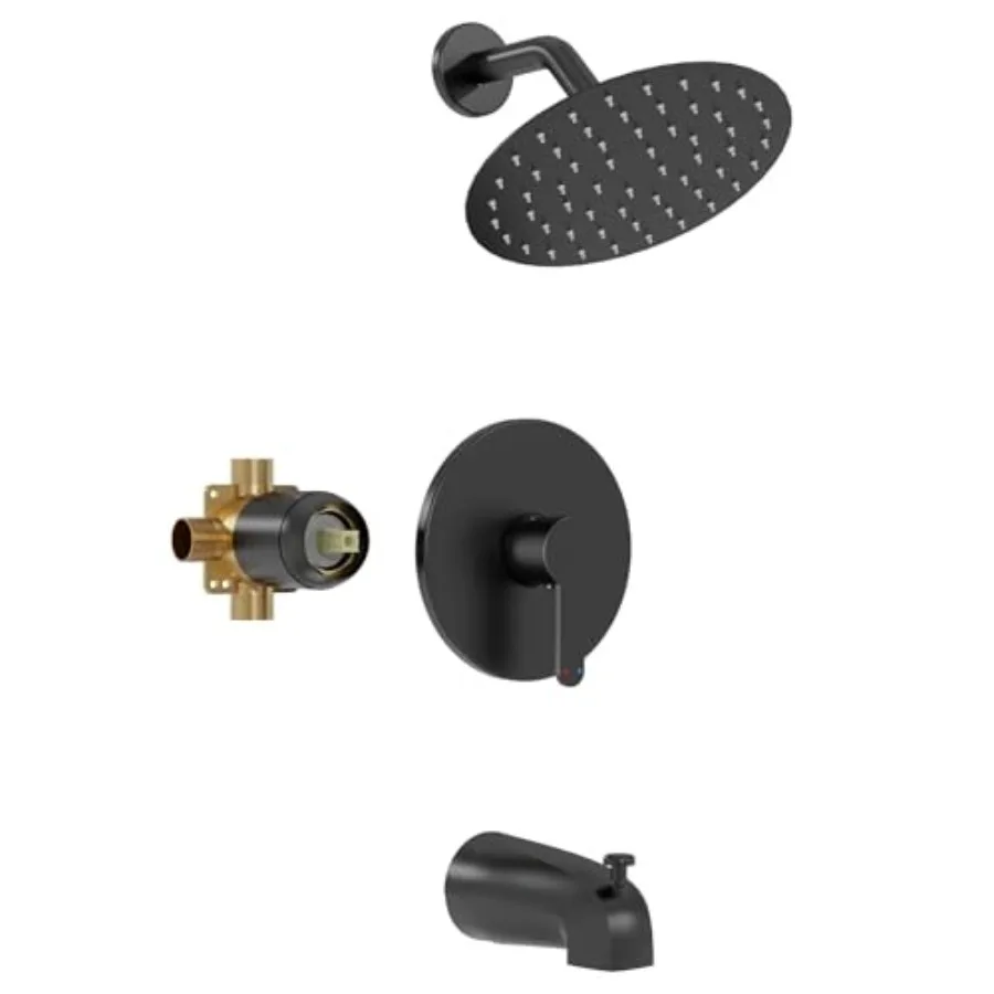 Tub Shower Faucet Set, 8 Inch Matte Black Shower Head and Handle Set, High Pressure Bathtub Shower Faucet with Valve, Tub Spout
Tub Shower Faucet Set, 8 Inch Matte Black Shower Head and Handle Set, High Pressure Bathtub Shower Faucet with Valve, Tub Spout